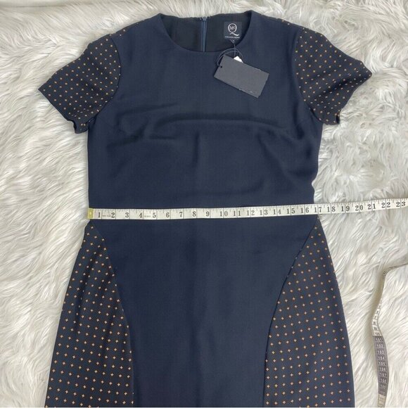 Alexander McQueen Women's NWT Navy Blue Cross Designer Luxury Dress‎ IT 44/C37 - Picture 12 of 13